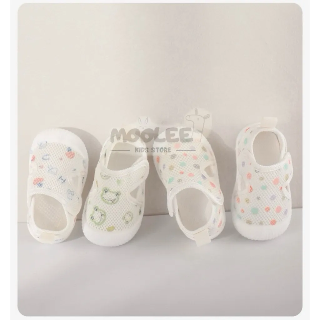 MooLee - S016 / Sepatu Bayi Prewalker / Sepatu Bayi Jaring / Sepatu Anak kecil Jaring / Untuk 6-30 Bulan / Sepatu anak kecil Anti Slip / Sepatu Bayi motif lucu