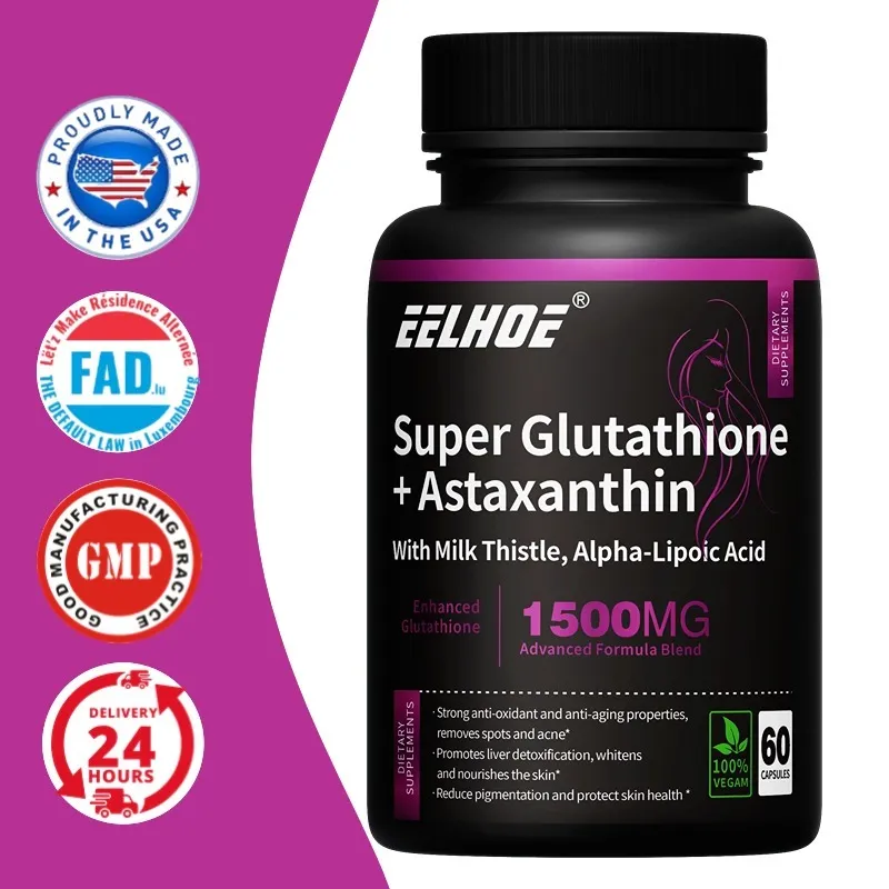 Glutathione + Astaxanthin mendukung kesehatan kardiovaskular dan kulit, anti penuaan dan memutihkan tubuh