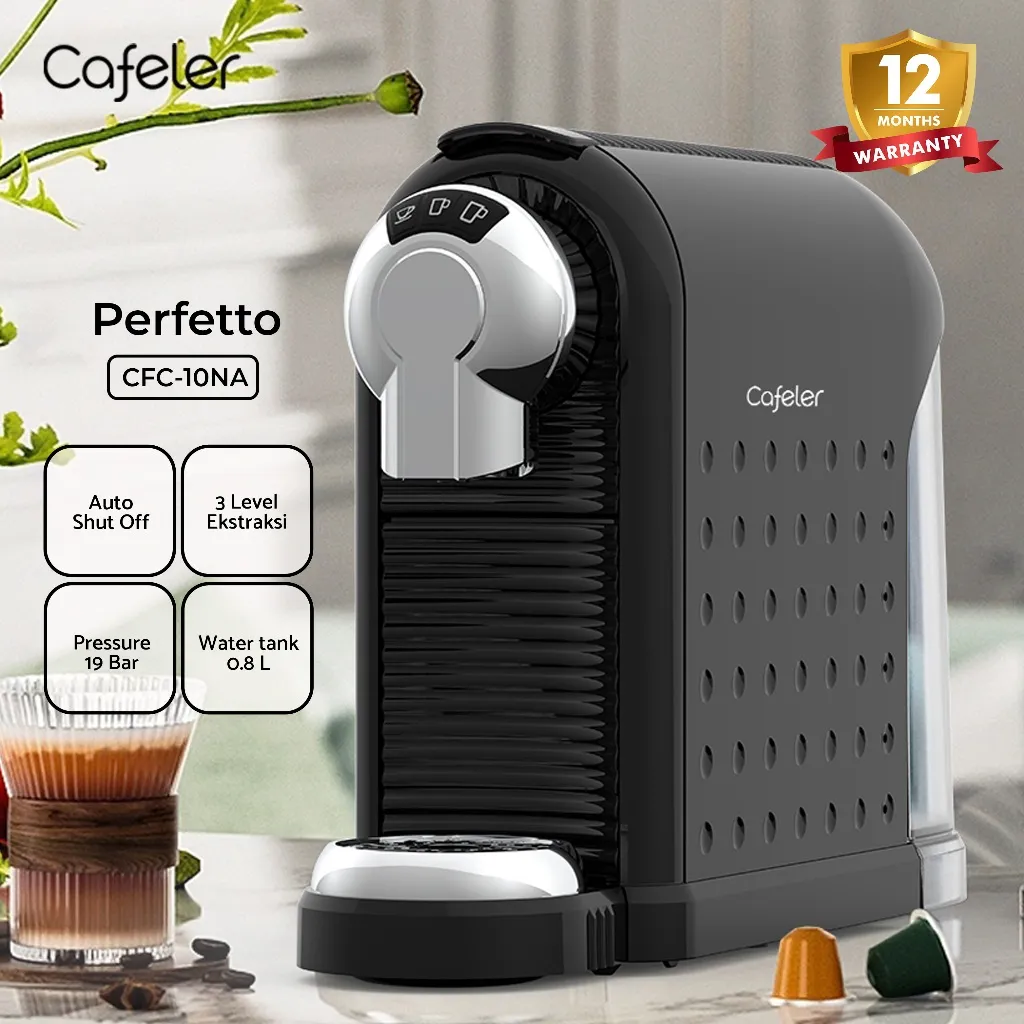 Mesin Kopi Kapsul Auto Ejection Capsule Coffee Maker 19Bar Pompa Ekstraksi Cafeler