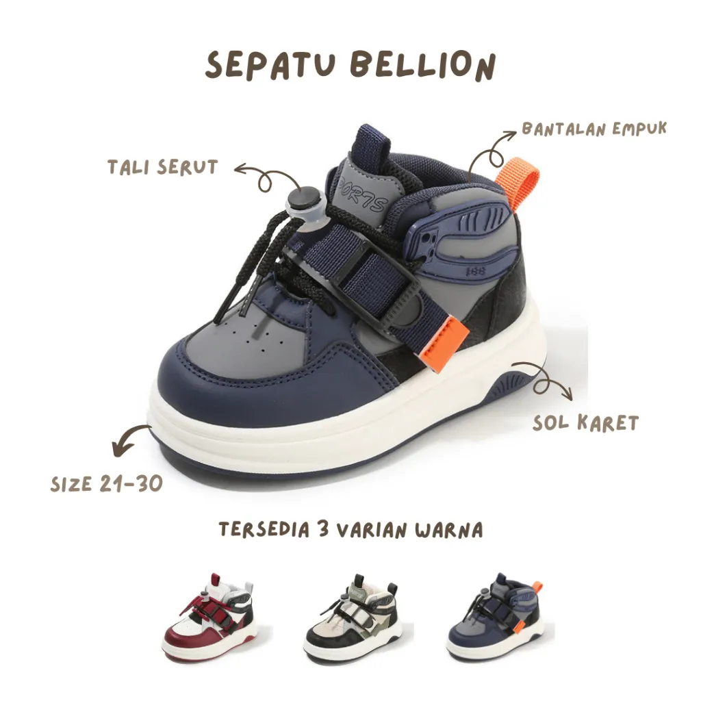 BABYPOTATO - Bellion Sepatu Sneakers Anak Bayi Usia 1-5 tahun