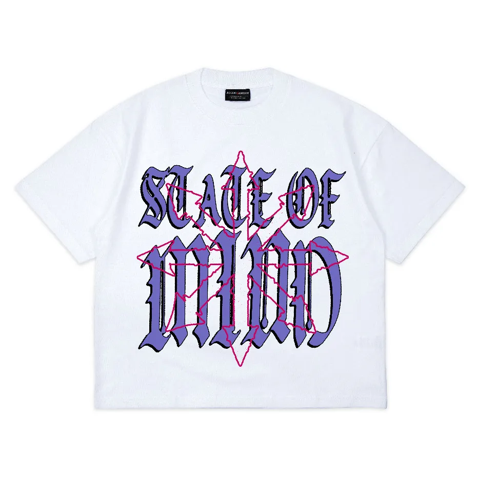 AccentAmbios Boxy Oversized Tshirt Slace Of Mind White Unisex - Cotton Combed 20s