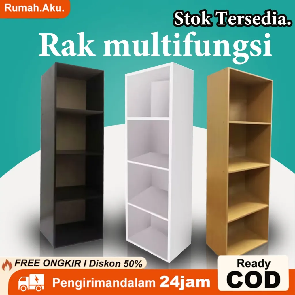 Rak Buku Kayu 6 Susun  Rak Buku Susun Minimalis Lemari Display Serbaguna Rak Buku Portable Rak Susun