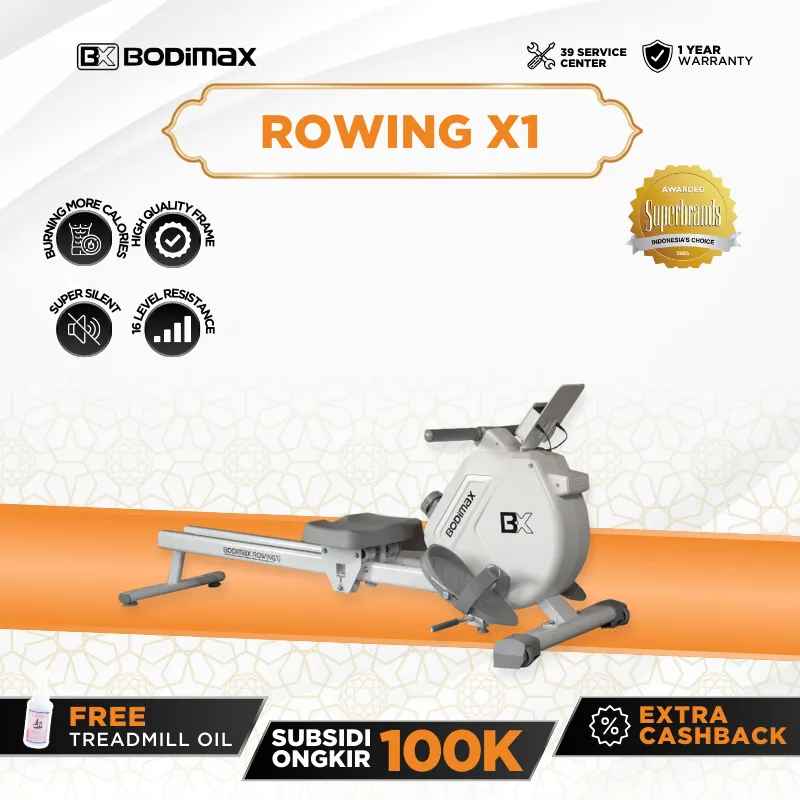 BODIMAX ROWING MACHINE X1 / LOW IMPACT / FITNESS / ALAT OLAHRAGA / CARDIO / OTOT