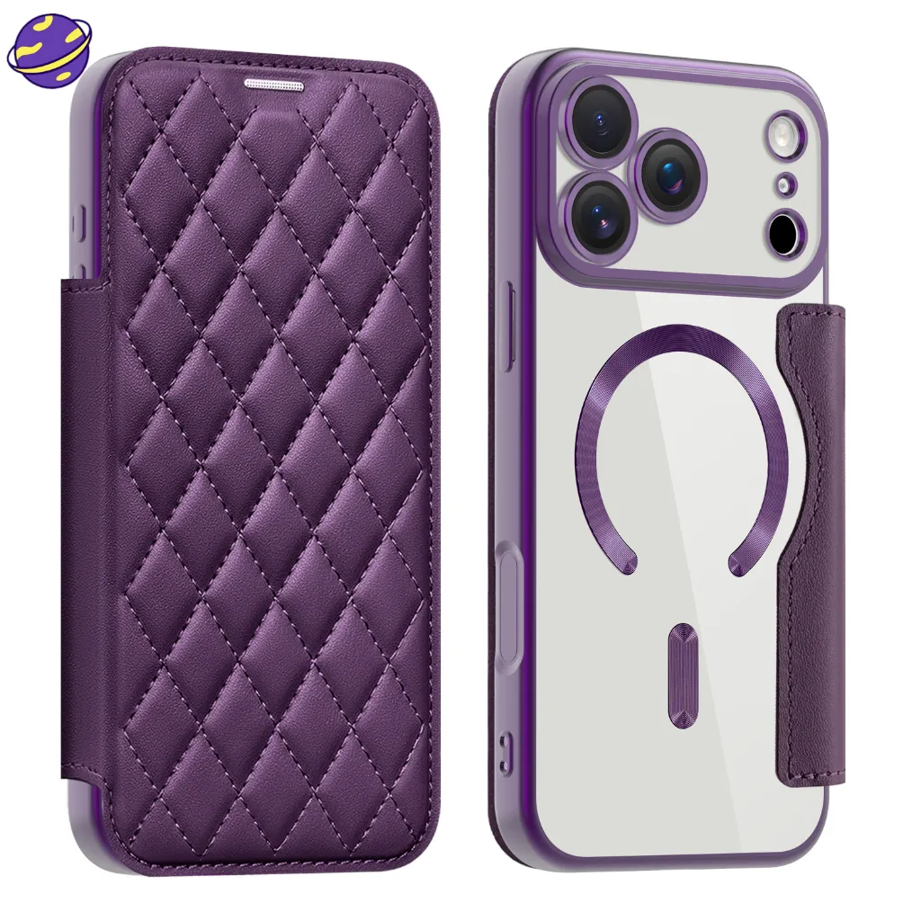 Ready Stok iPhone 17 New Casing!! For Iphone 17 16 15 14 13 12 11 Pro Max 14 15 16 Plus 17Air Electroplated Magnetic Flip Cover Casing Kulit Dengan Anti Jatuh Case Kartu Transparan With Stok COD