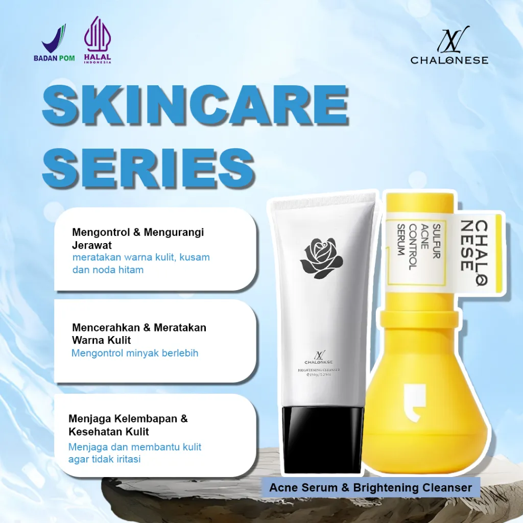 [CHALONESE] PAKET BUNDLING SET 2IN1 (1PC FACIAL WASH+1PC ACNE SERUM) Mampu Mengatasi Masalah Jerawat dan Membantu Mencerahkan