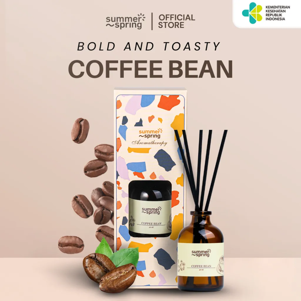 Reed Diffuser Coffee Bean / Aromatheraphy Pengharum 40 ML / Pengharum Ruangan / Pengharum Toilet