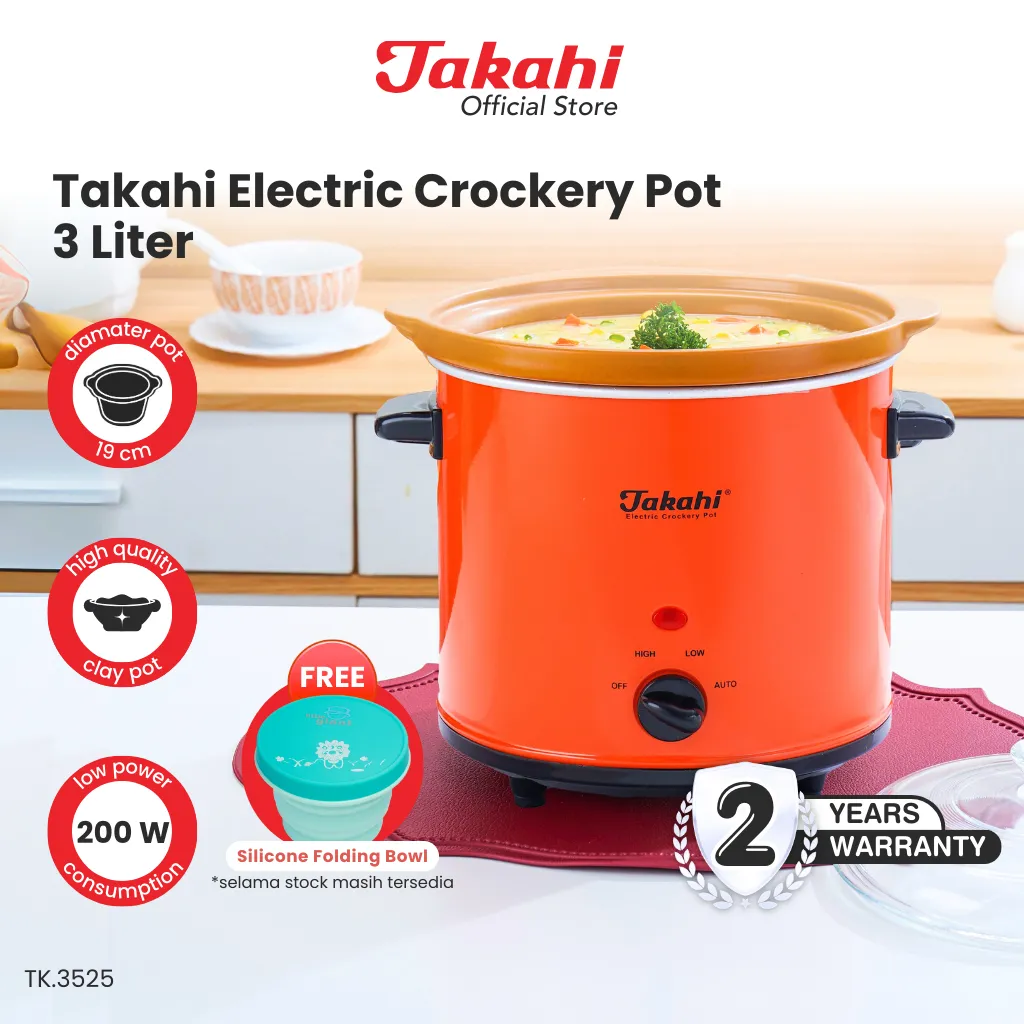 Takahi Electric Crockery Pot 3 Liter |  (INSTANT/SAMEDAY) | Slow Cooker