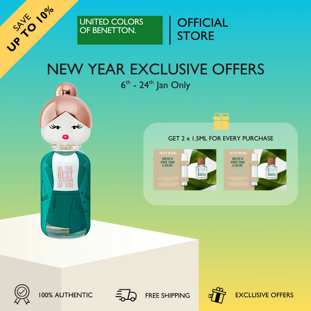 Benetton Fragrances Sisterland Green Jasmine EDT 80ml - Fresh Floral Fragrance For Women