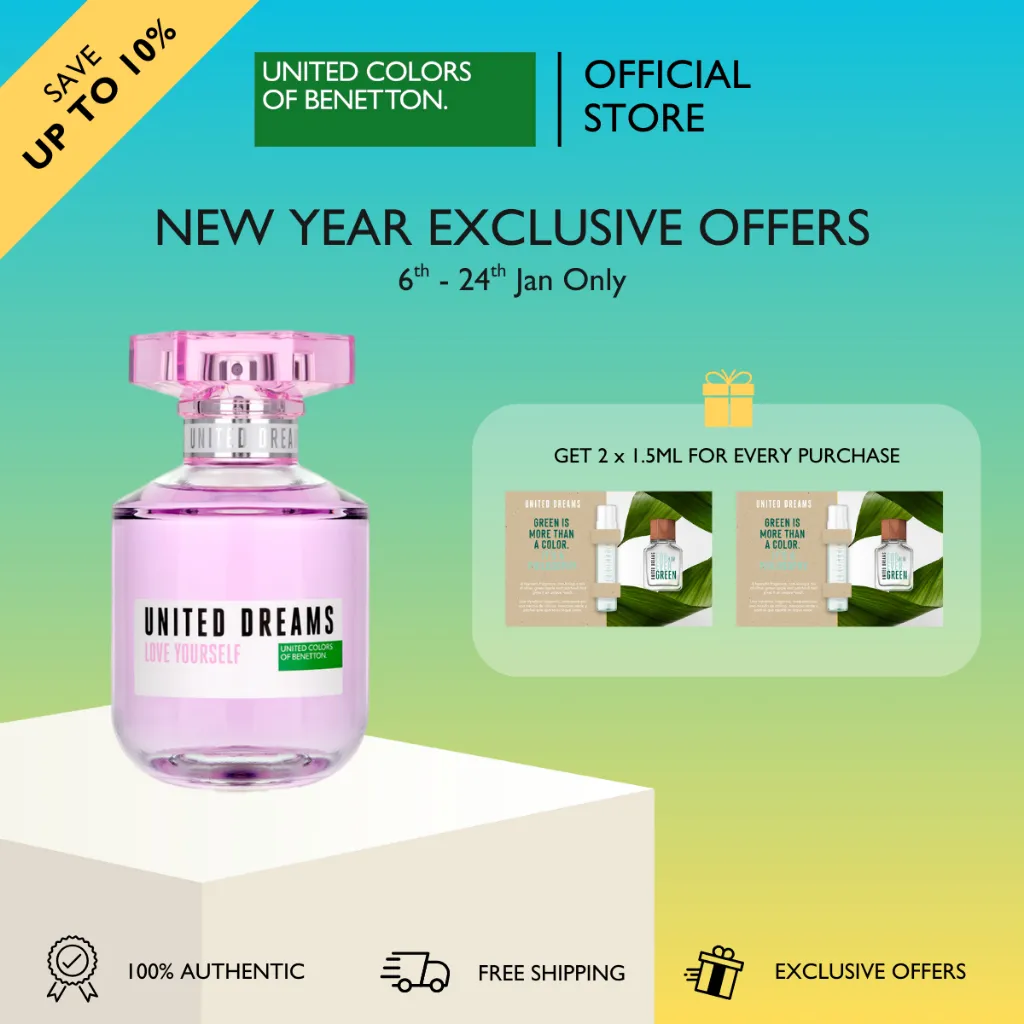 Benetton Fragrances United Dreams Love Yourself EDT 80ml - Fruity Floral Fragrance For Women
