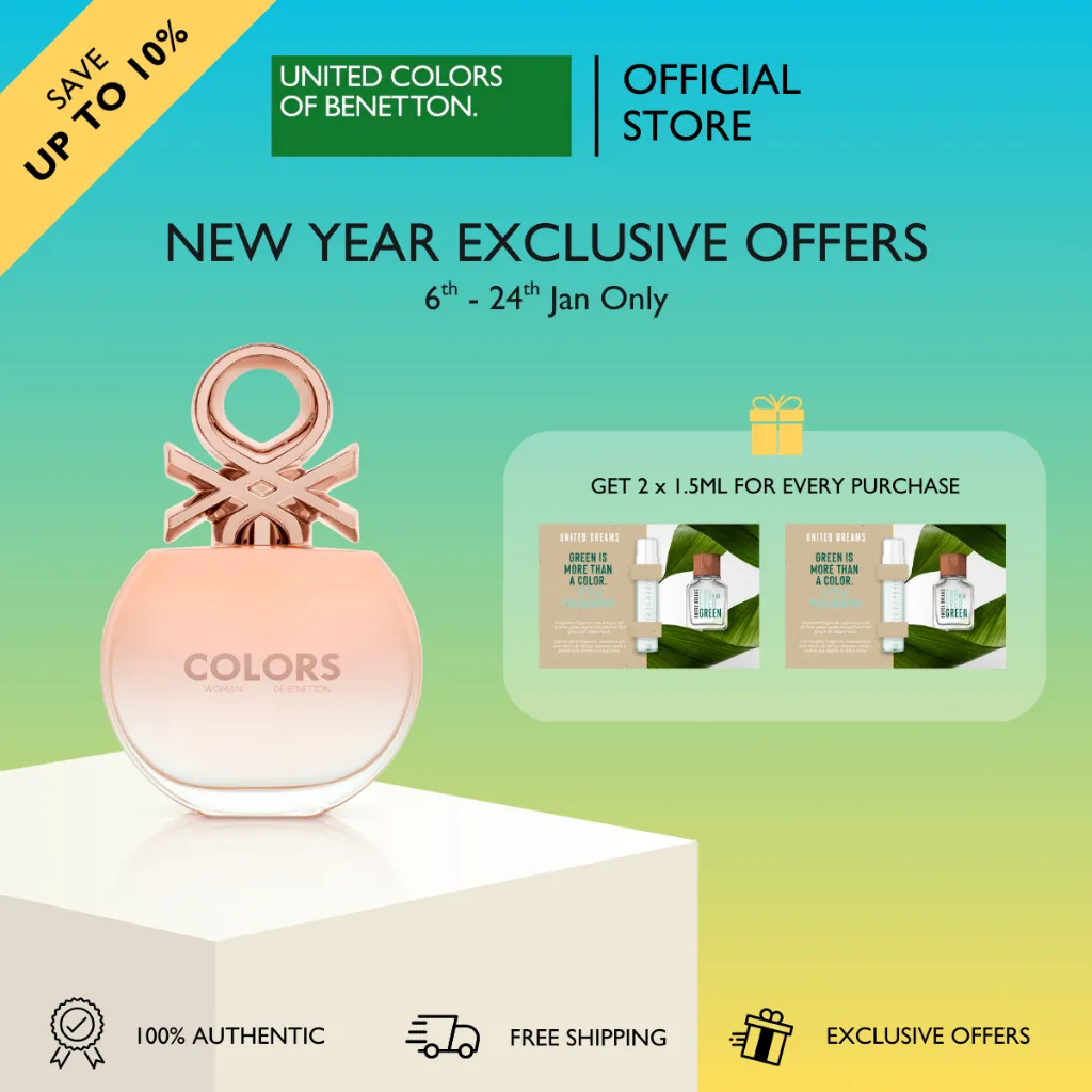 Benetton Fragrances Colors Woman Rose EDT 80ml - Floral Fragrance For Women