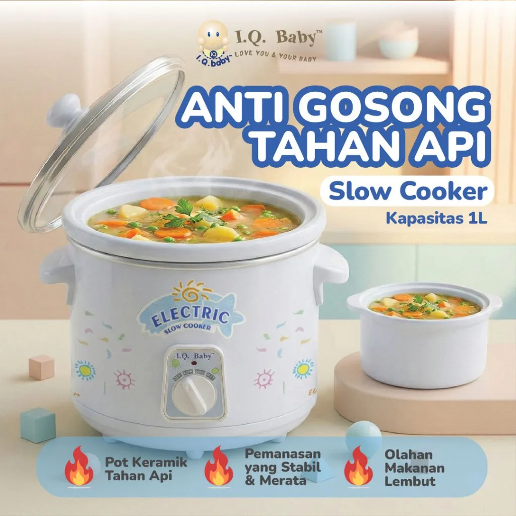 I.Q. BABY Slow Cooker 1L | Slow Cooker MPASI | Panci Tim | Slow Cooker Bayi | Panci Rebus dan Kukus | Panci | Slowcooker | | Bayi Safe Slow Cooker | Slow Cooker Bayi Safe