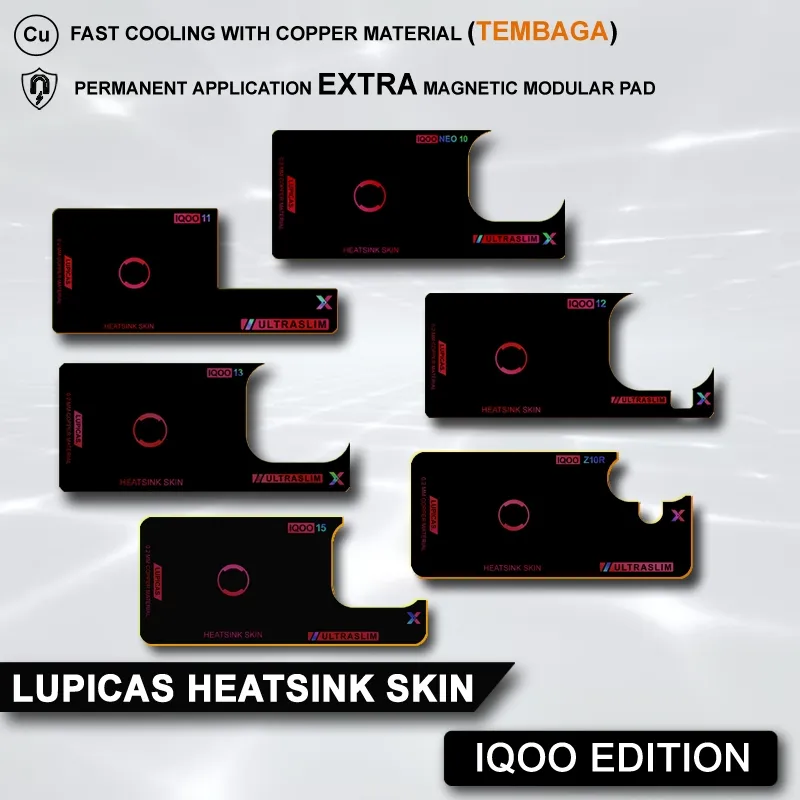 LUPICAS COOLING PAD HEATSINK SKIN TEMBAGA 0.2 MM PENDINGIN SMARTPHONE ULTRASLIM IQOO EDITION