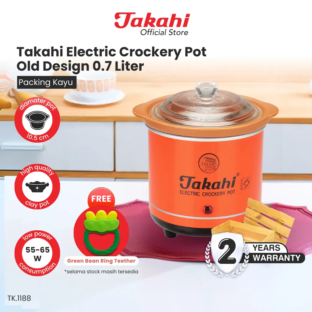 Takahi Electric Crockery Pot 0.7 Liter Old Design | (INCLUDE PALET) | Slow Cooker