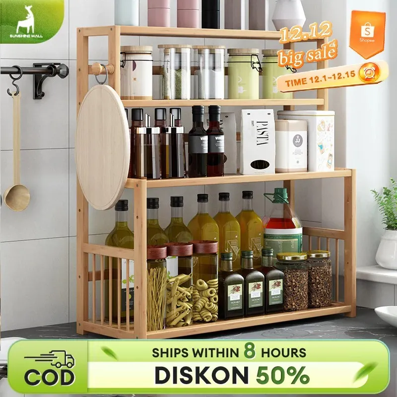 Sunshine Rak Bumbu Dapur Rak Organizer Penyimpanan Dapur Rak Bumbu Rak Dapur Rak Dapur Susun