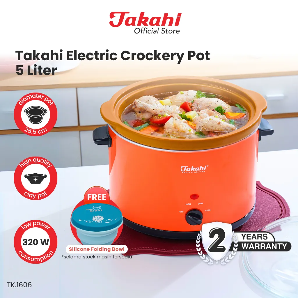 Takahi Electric Crockery Pot 5 Liter |  (INSTANT/SAMEDAY) | Slow Cooker