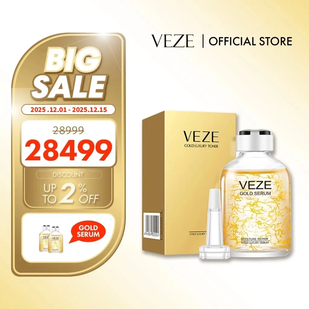 [BPOM] - VEZE Gold Serum Line Carving Collagen Protein and Gold Luxury Mencerahkan serta Melembabkan Kulit 50ml