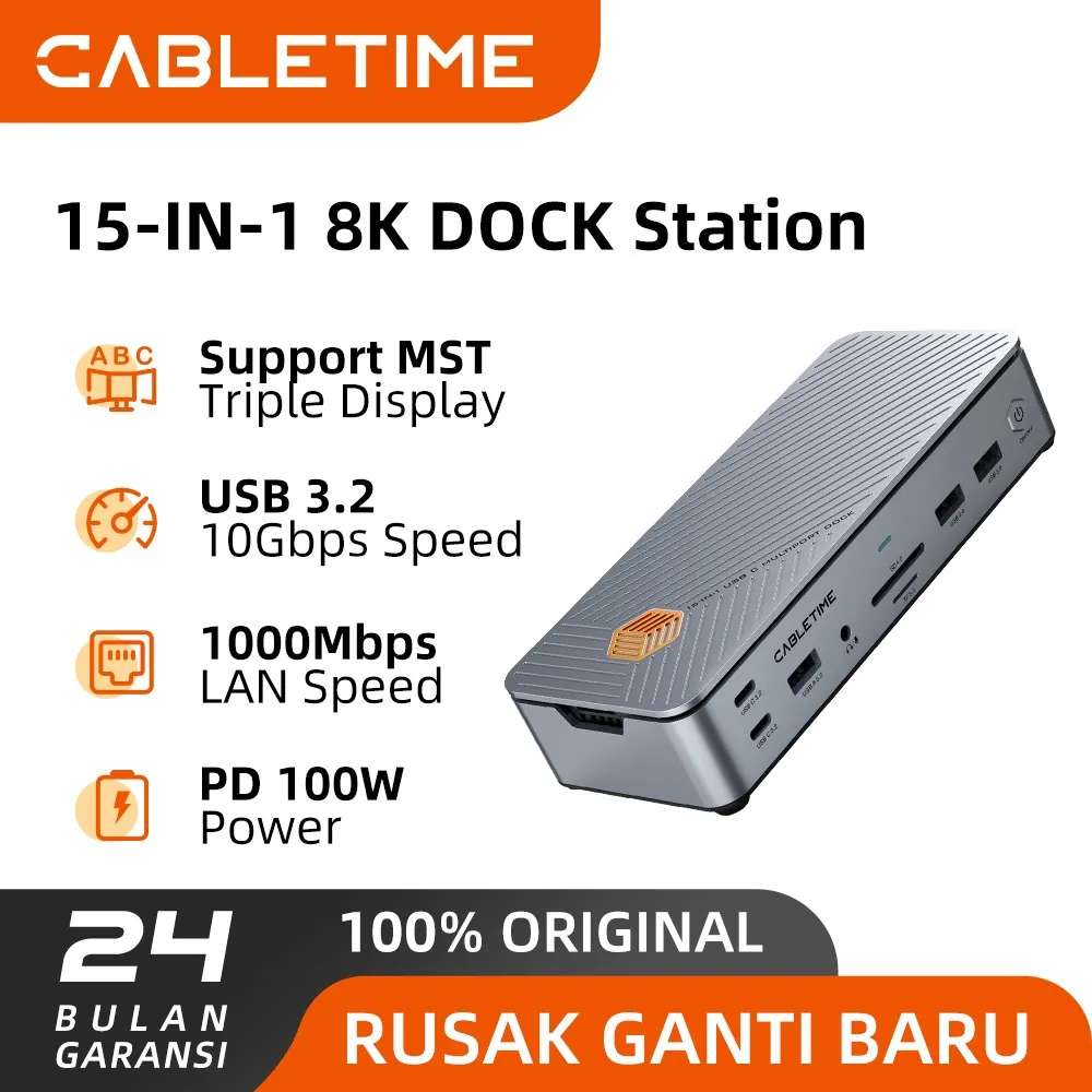 CABLETIME Docking Station Multiport Hub w/ Enclosure SSD For Mac Exclusive Series Disk