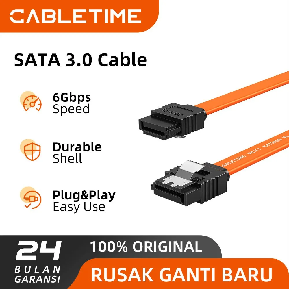 CABLETIME Kabel Data Sata 3.0 III Harddisk HDD SSD 6 Gbps