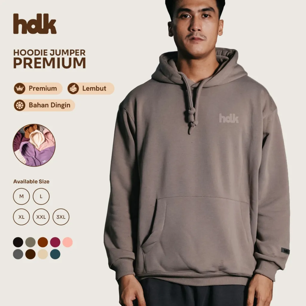 Hoodie Jumper Pria / Wanita Premium Oversize Relaxed-Fit Fleece | Tebal & Adem | Handmade Lokal | Stone Grey - Hoodieku