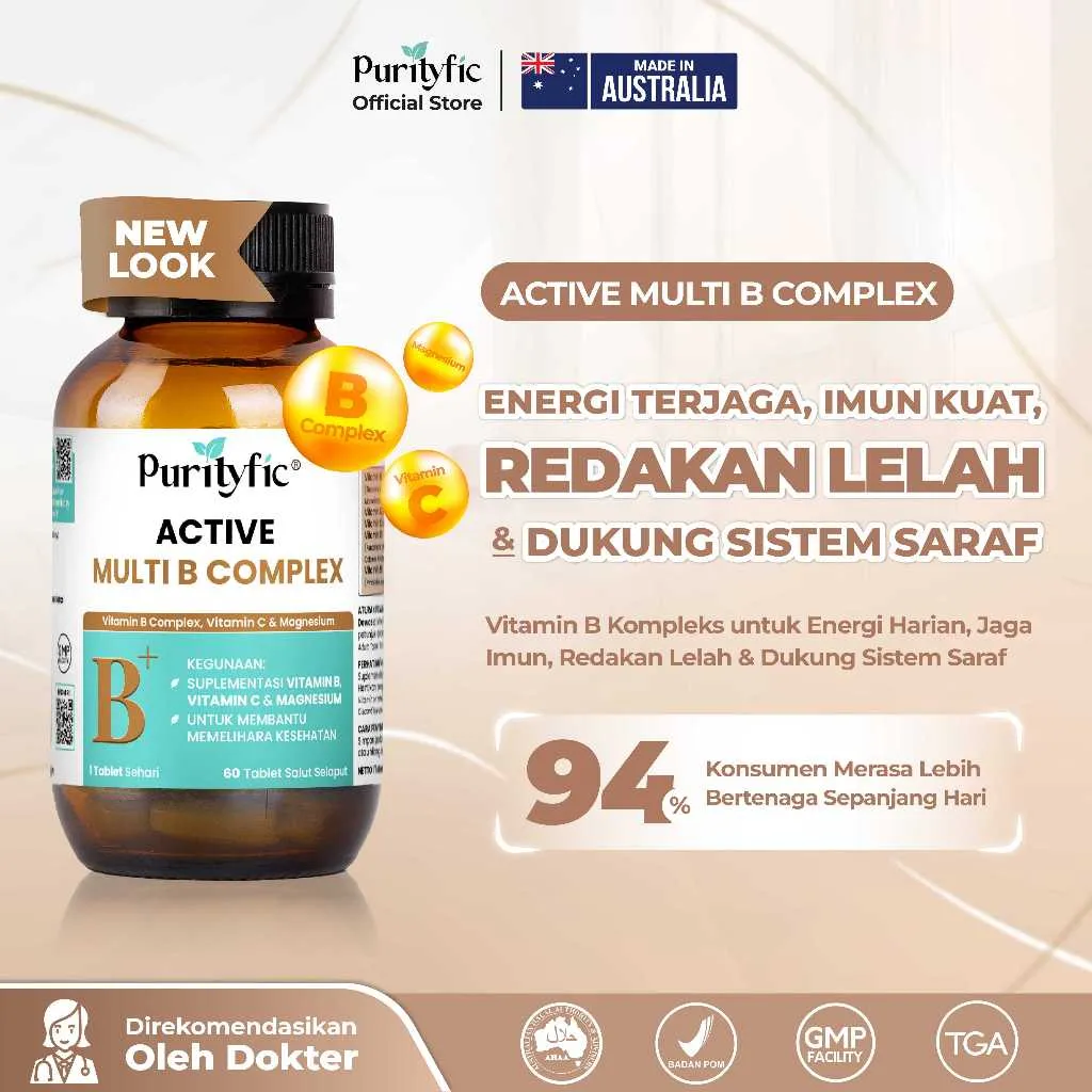 Purityfic Active Energy Booster Multi B Complex Vitamin Australia