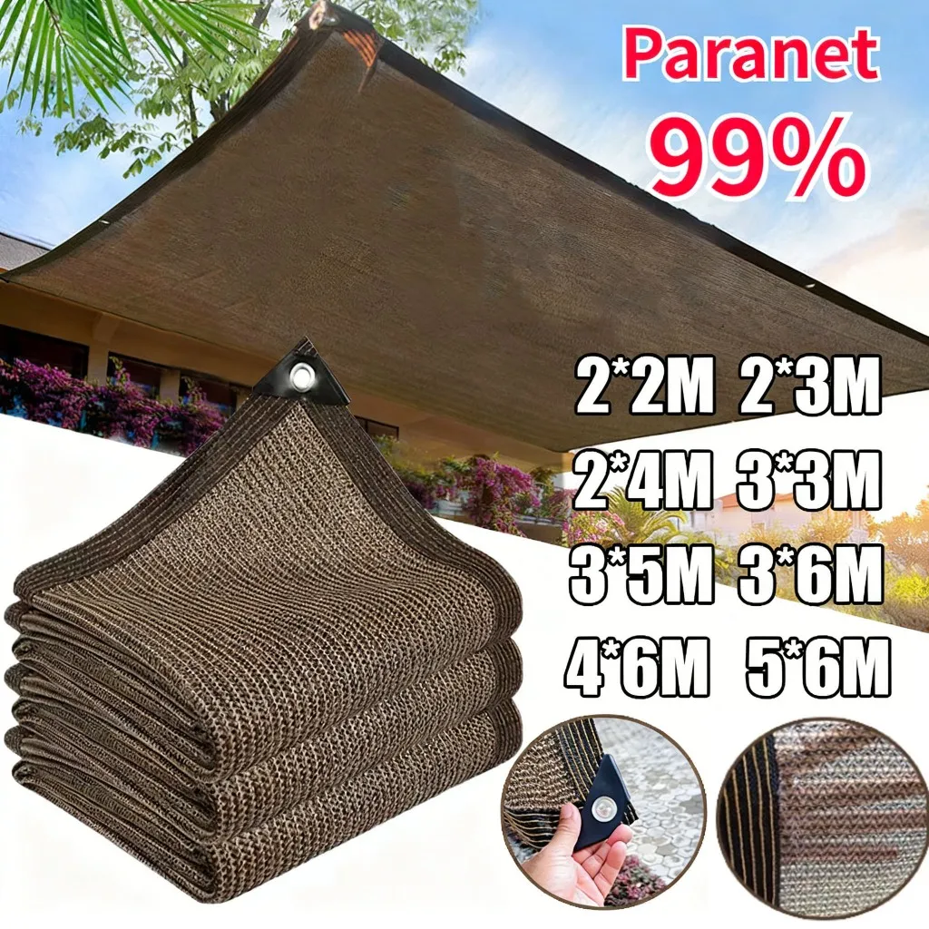 Paranet 99% Anti UV Sunshade Net Tabir Surya Coklat Jaring Jaring Kebun Jaring Rumah Kaca Jaring Tabir 4*6M 5*6M