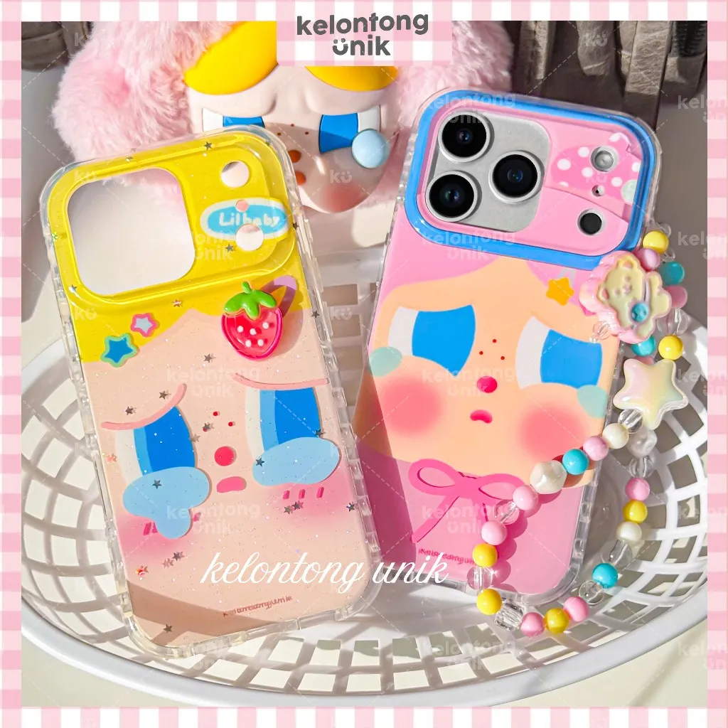 KELONTONG UNIK | Pouty-pop Baby Yellow Pinkish Case - Hardcase Softcase/ Casing HP for iPhone 13 14 15 16 17 PRO PROMAX, CIYU