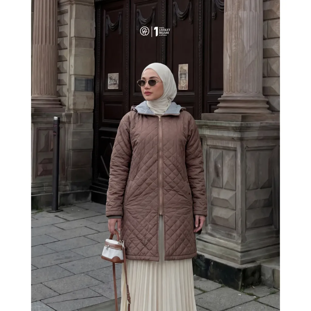 Hijacket Genova Jaket Wanita Bolak Balik Reversible Panjang Muslimah Sporty Casual