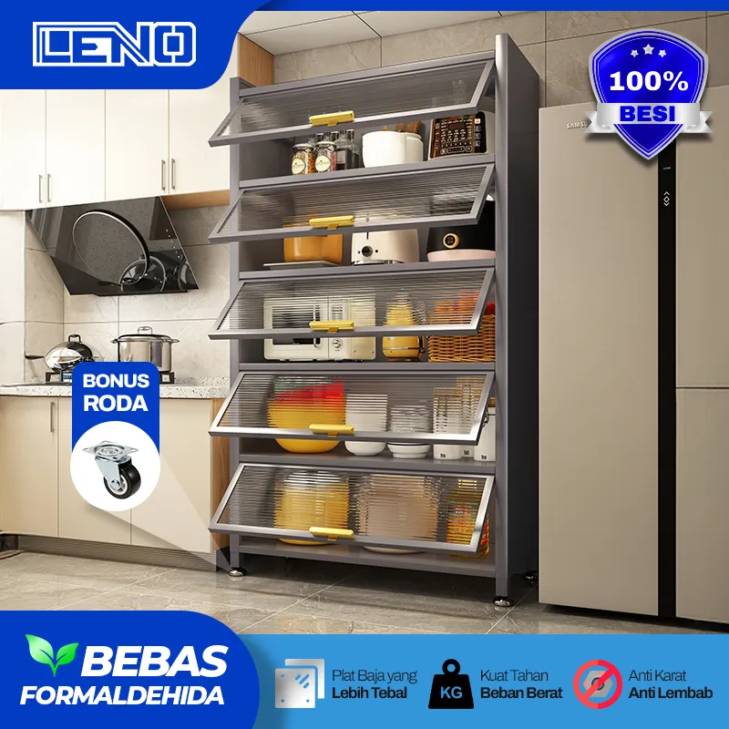 LEMARI DAPUR LEMARI PIRING ALUMINIUM RAK DAPUR BESI SERBAGUNA LEMARI DAPUR MINIMALIS FULL PLAT BESI