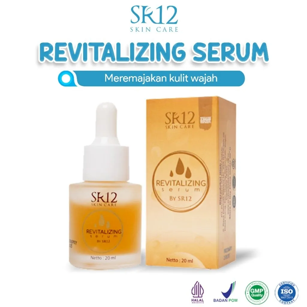 Serum Revitalizing Whitening sr12 | Nutrisi Kulit & Hasil Glowing Cepat Serum Revitalizing Premium | Mengurangi Kerutan & Meratakan Warna Kulit Serum Revitalizing Wajah | Melembapkan, Mencerahkan & Anti Aging | Menghaluskan Kulit, Glowing & Awet Muda
