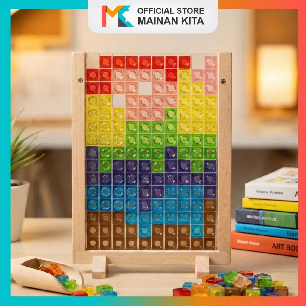 MK115 Mainan Anak Tetris Game Balok Kayu Creative 3D Edukasi Puzzle Wooden Tetris Board Game | Building Block Puzzle