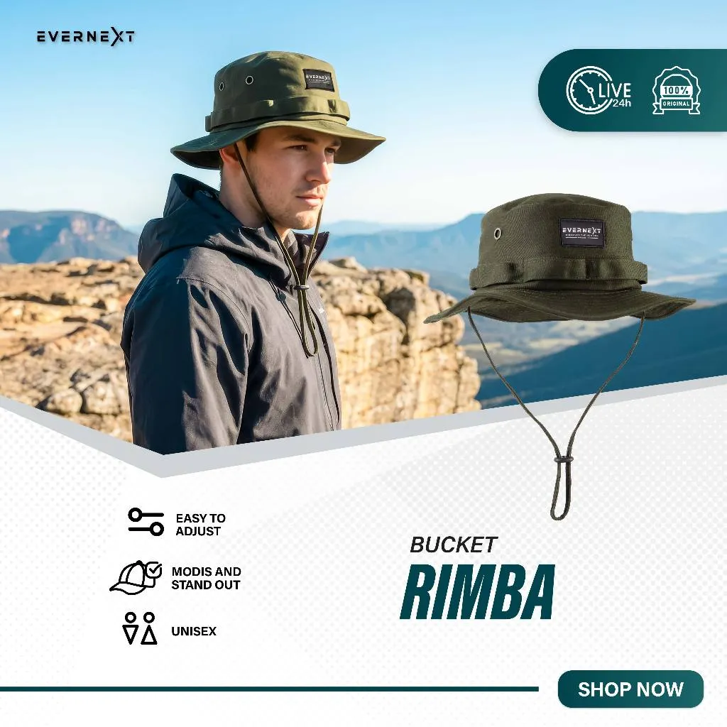 Evernext -Topi Bucket Hat Pria Topi Rimba Topi Travelling Outdoor Gunung Topi Camping Adventure Pria