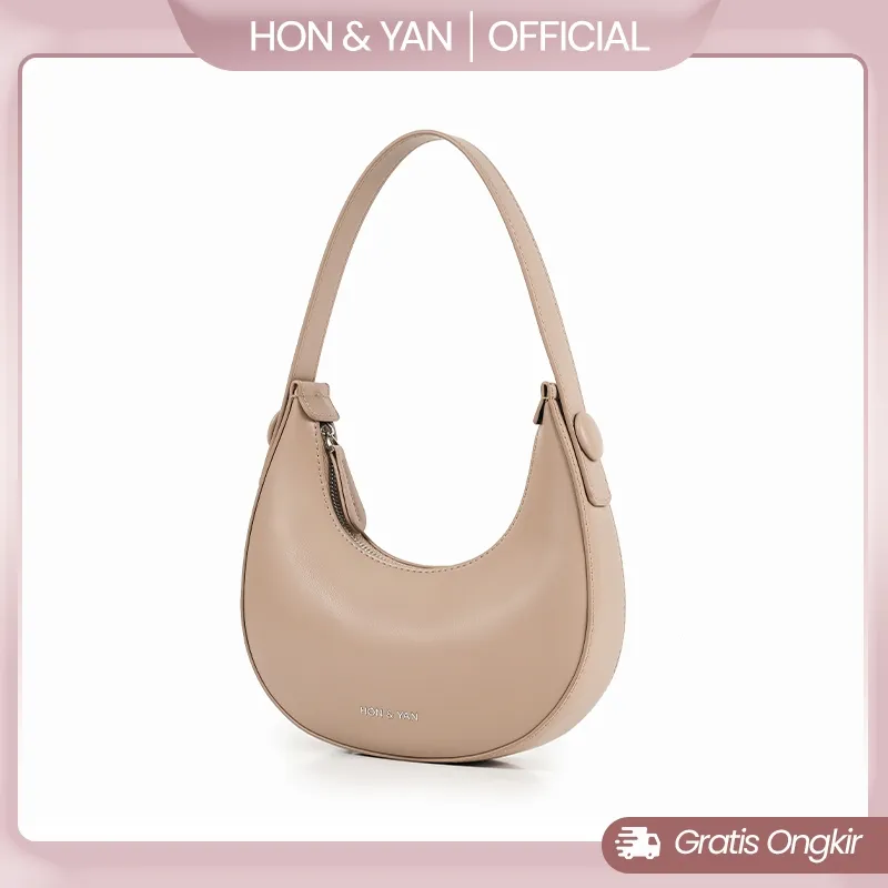 HONYAN Tas Wanita Moon Shoulder Bag Underarm Bag Tas Bahu Shoulder Bag Kekinian