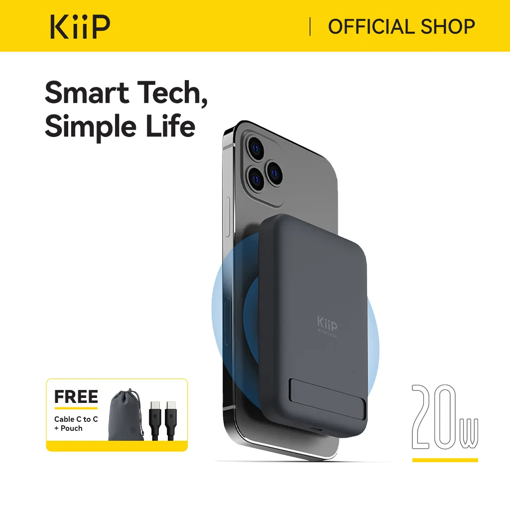 KiiP Wireless EW52 Power  Bank Magnetic  Magsafe 20W Fast Charging Type  C PD 10000 mAh