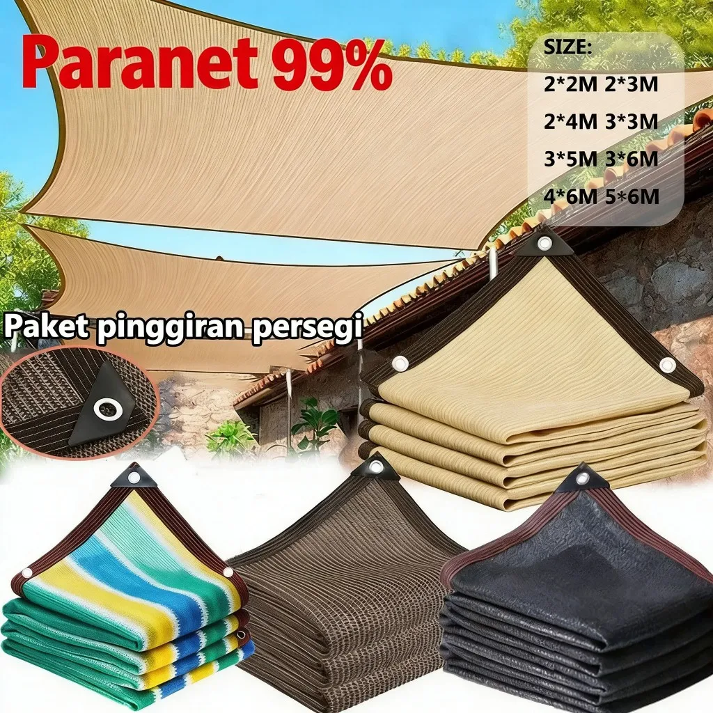 Paranet 99% Anti-UV Jaring Lebar 2/3/4/5/6 m Shading Net Nylon Anti Panas Tahan Lama Berventilasi Enkripsi 12 - Pin Jaring Paranet Dapat Dilindungi Dari Sinar Matahari Tali Tarik Dan Klem Pengikat Diberikan Secara Gratis