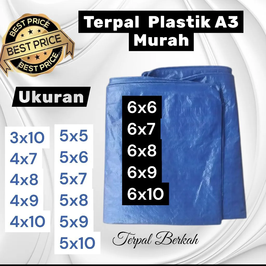 TERPAL PLASTIK LEMBARAN TIPE A3 MURAH BERBAGAI UKURAN
