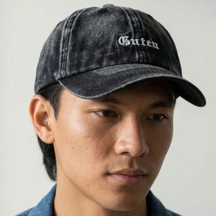 Guteninc Topi Baseball Old Polo Cap Black Washed