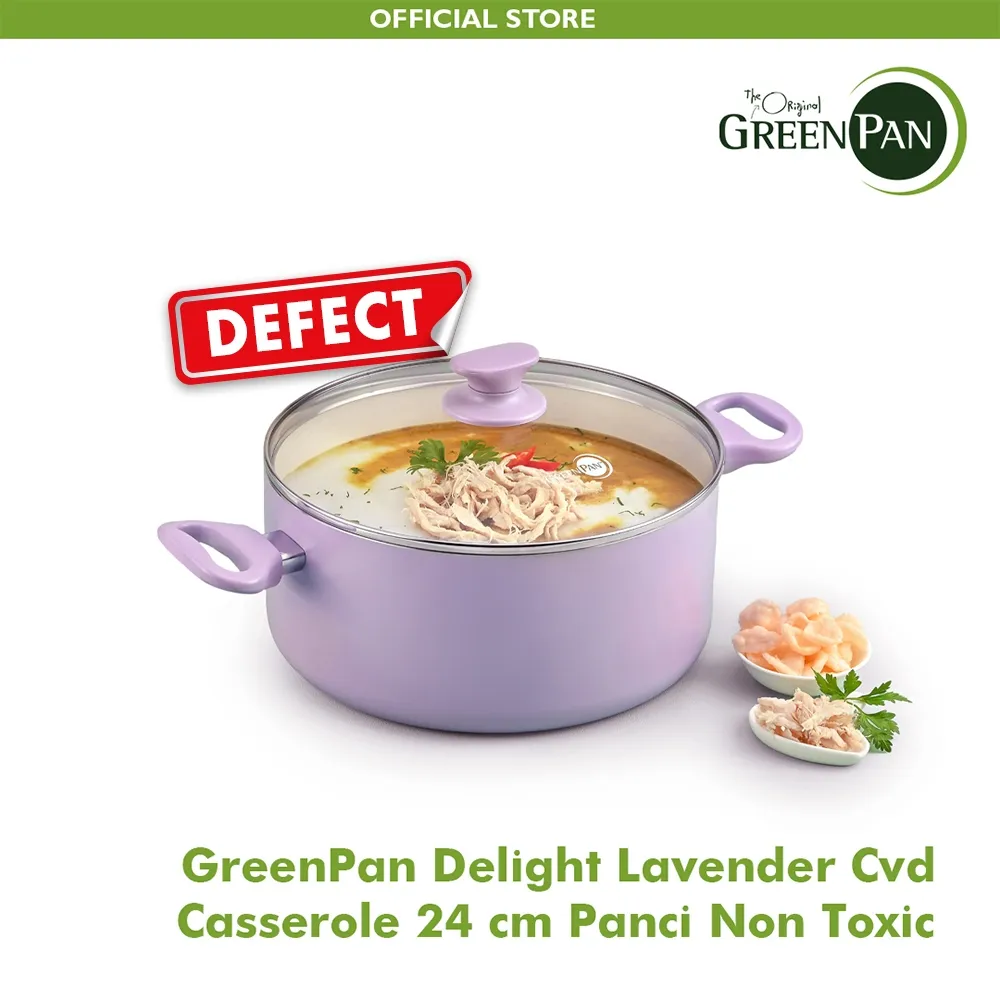 [DEFECT] GreenPan Delight Lavender Covered Casserole 24 cm Panci Non Toxic