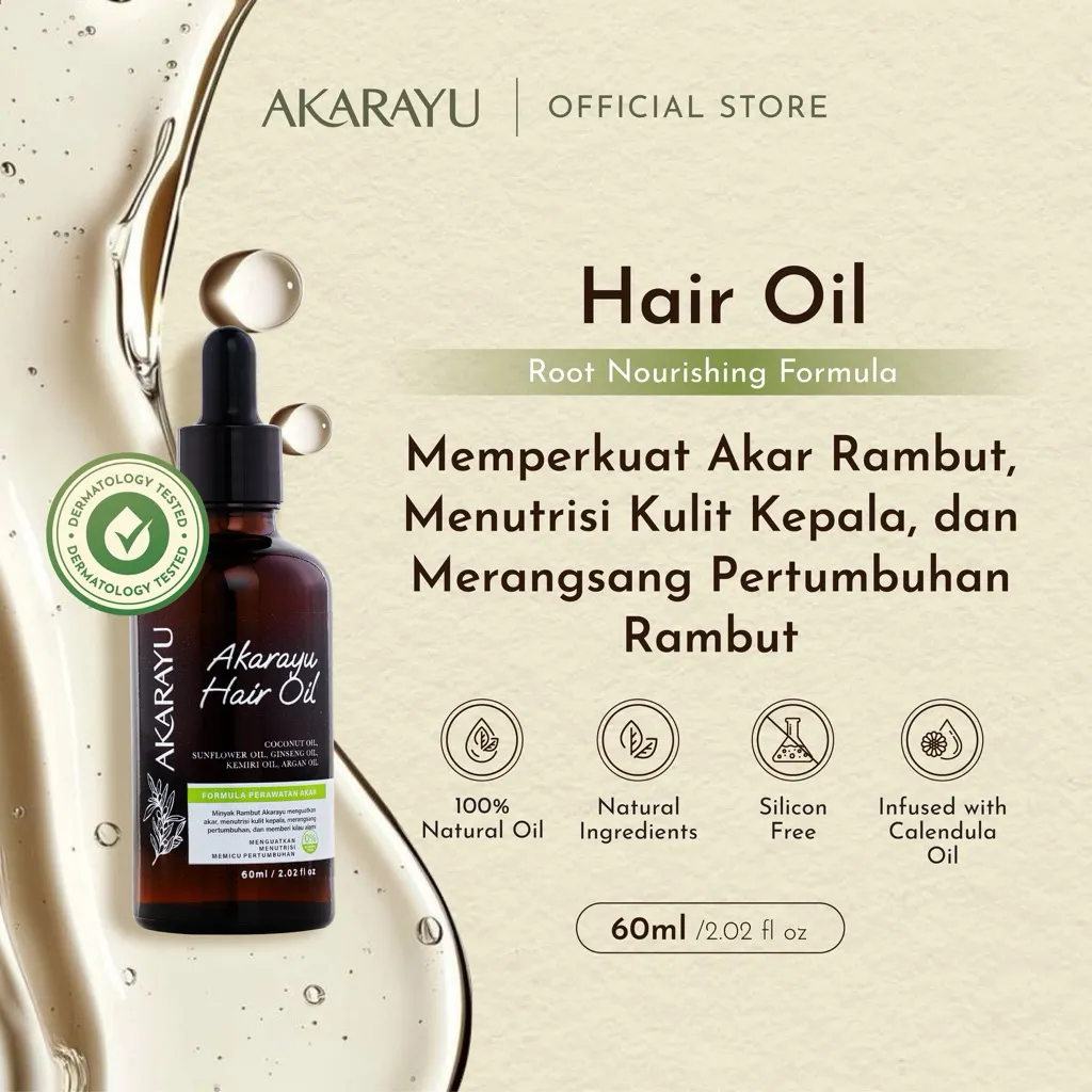 Akarayu Hair Oil |Hair oil Pertumbuhan rambut & Membantu Perawatan Rambut Rontok