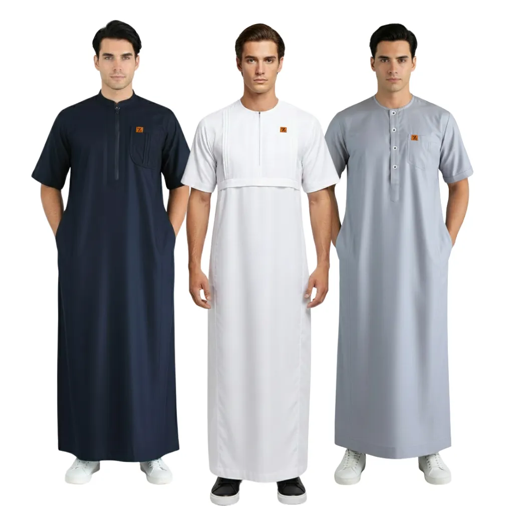 Gamis Pria Dewasa Terbaru Lengan Pendek Katun Toyobo Premium Fashion Muslim Kekinian