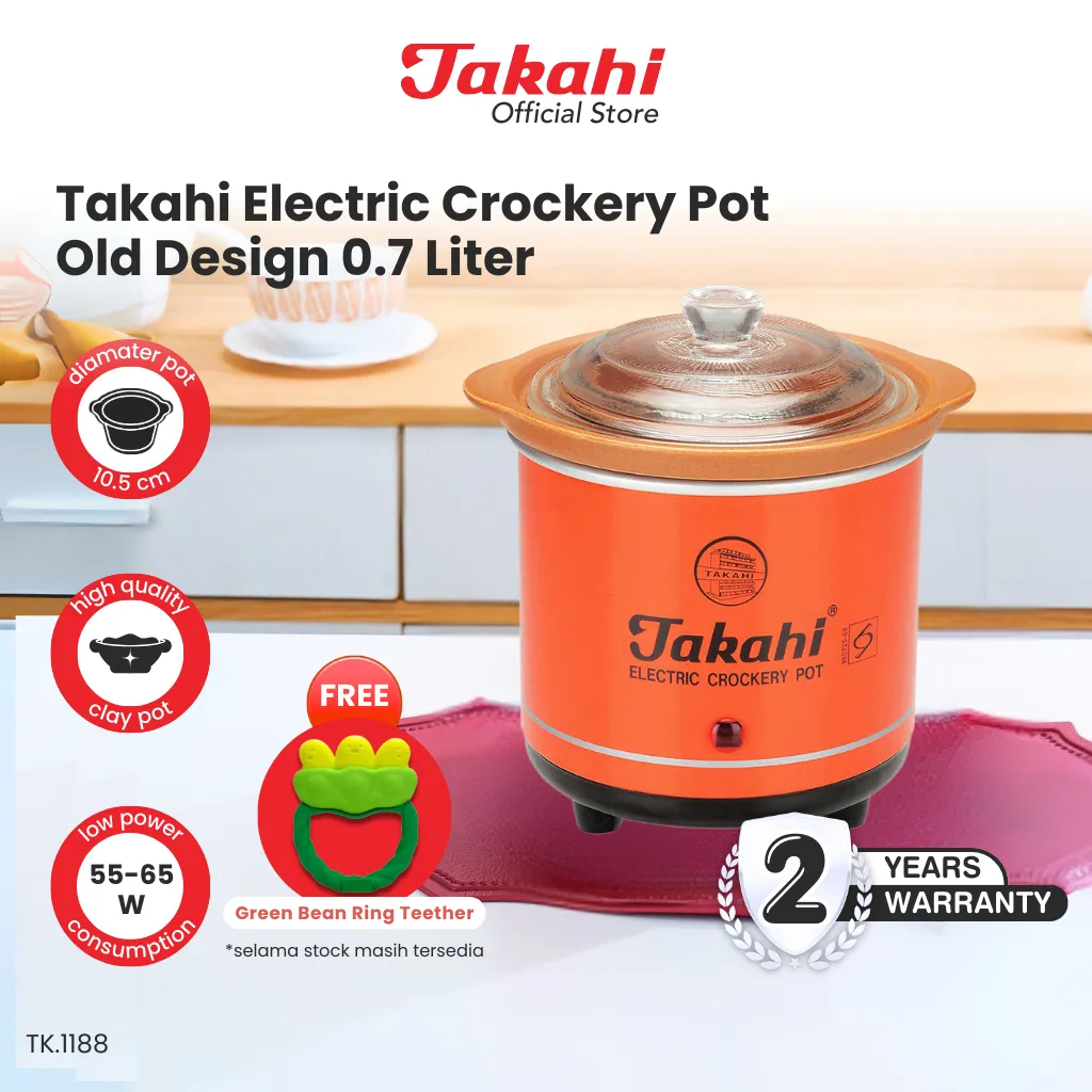 Takahi Electric Crockery Pot 0.7 Liter Old Design (INSTAN/SAMEDAY) | Slow Cooker