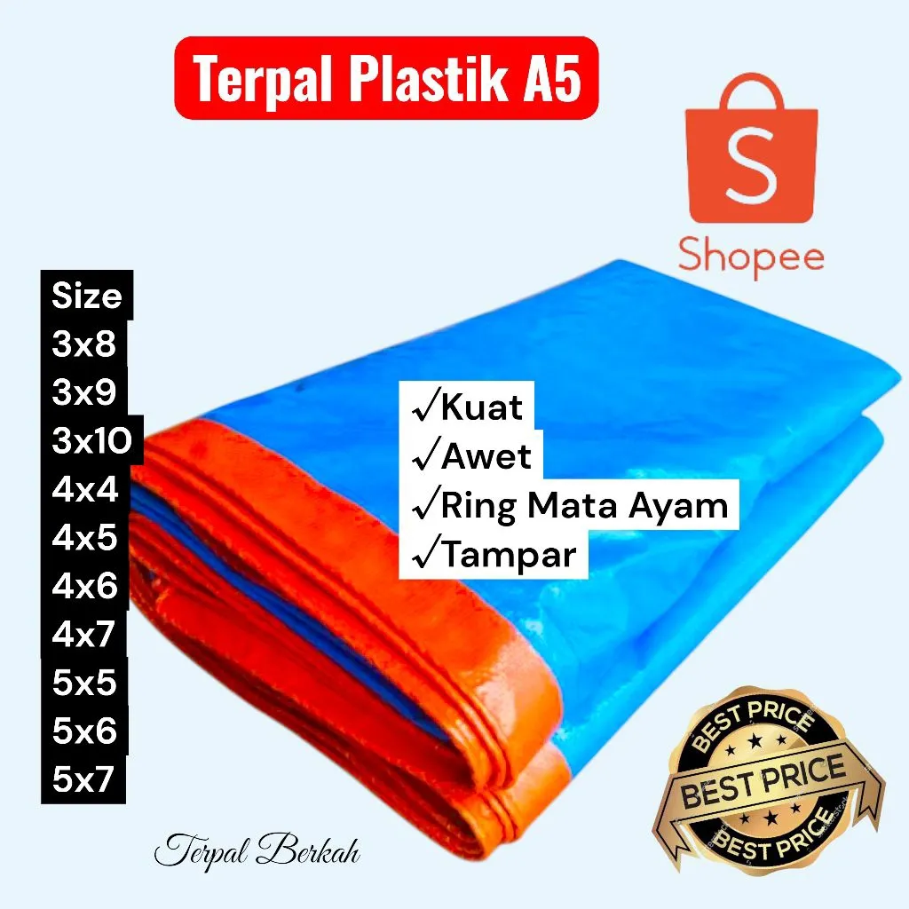 TERPAL PLASTIK LEMBARAN A5 BERBAGAI VARIASI UKURAN