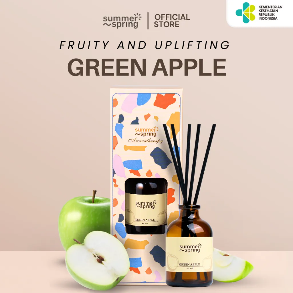 Pengharum Ruangan / Pengharum Toilet / Reed Diffuser | Green Apple - Summerspring 40ML / Aromatheraphy
