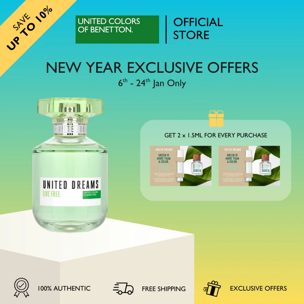 Benetton Fragrances United Dreams Live Free EDT 80ml - Fresh Fragrance For Women