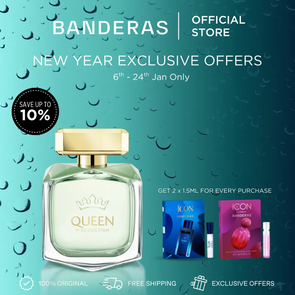 Banderas Perfumes Queen of Seduction EDT 80ml - Fresh Citrus Aquatic Fragrance For Women