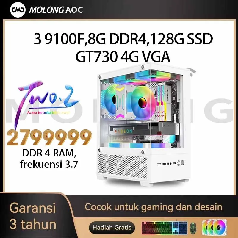 Intel CPU 9/13 generasi i5/i7 PC gaming full set 3/6Juta cocok untuk kantor/desain komputer desktop keyboard dan mouse gratis