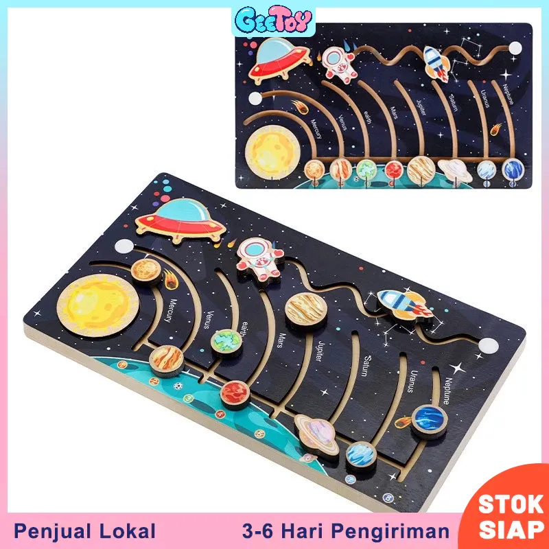 Geetoy Mainan Pendidikan Delapan Planet Luar Angkasa Tata Surya Puzzle Papan Permainan Untuk Anak