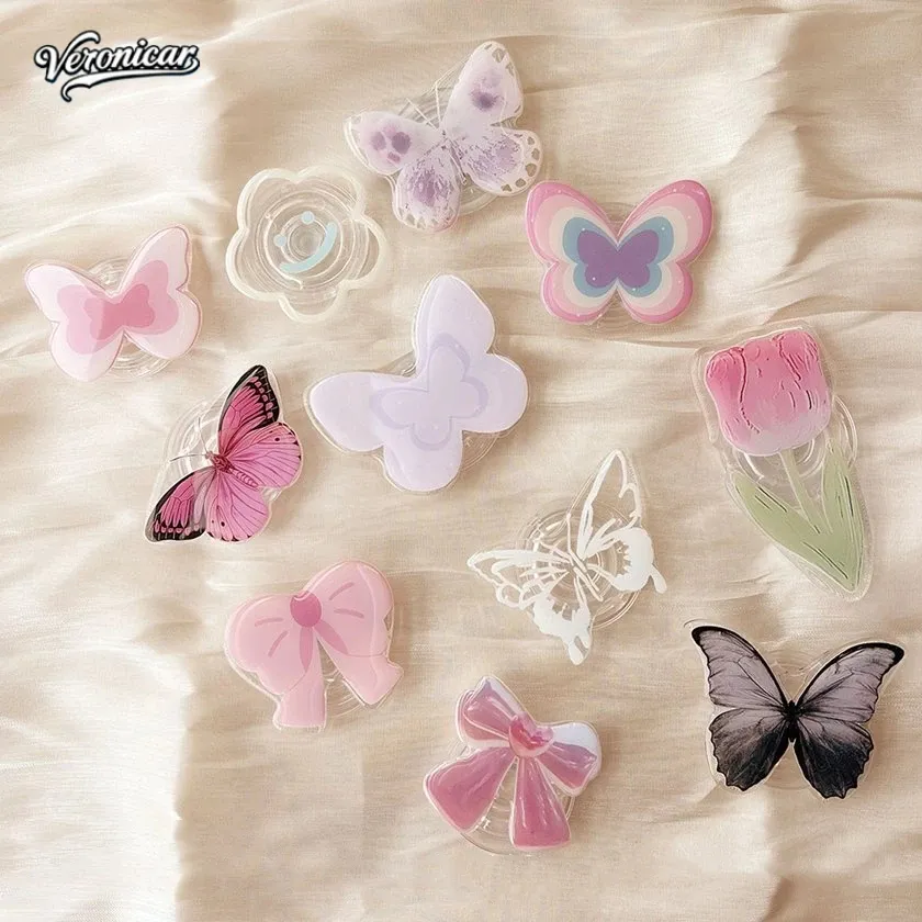 Ins Korea Aesthetic 3D Butterfly Kucing Phone Holder /Aksesoris Hp Lucu /Asesoris Hp/ Griptok/Pegangan Hp / Phone Grip / Phone Holder Premium/ Stand HP / Ring HP/Tempelan hp-Ver