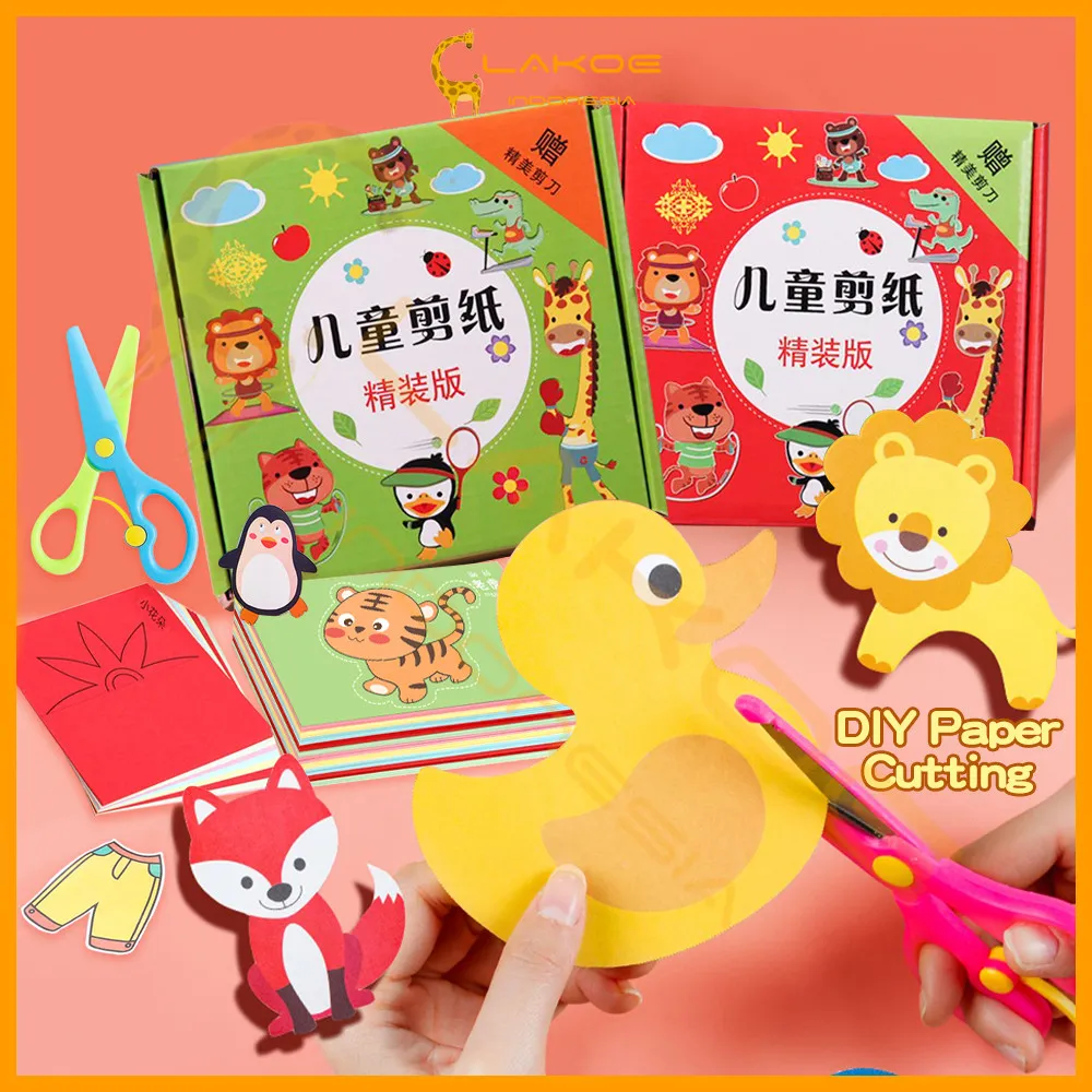 LAKOE DIY cutting paper activity kit Mainan Menggunting Anak Mainan Gunting Kertas Anak