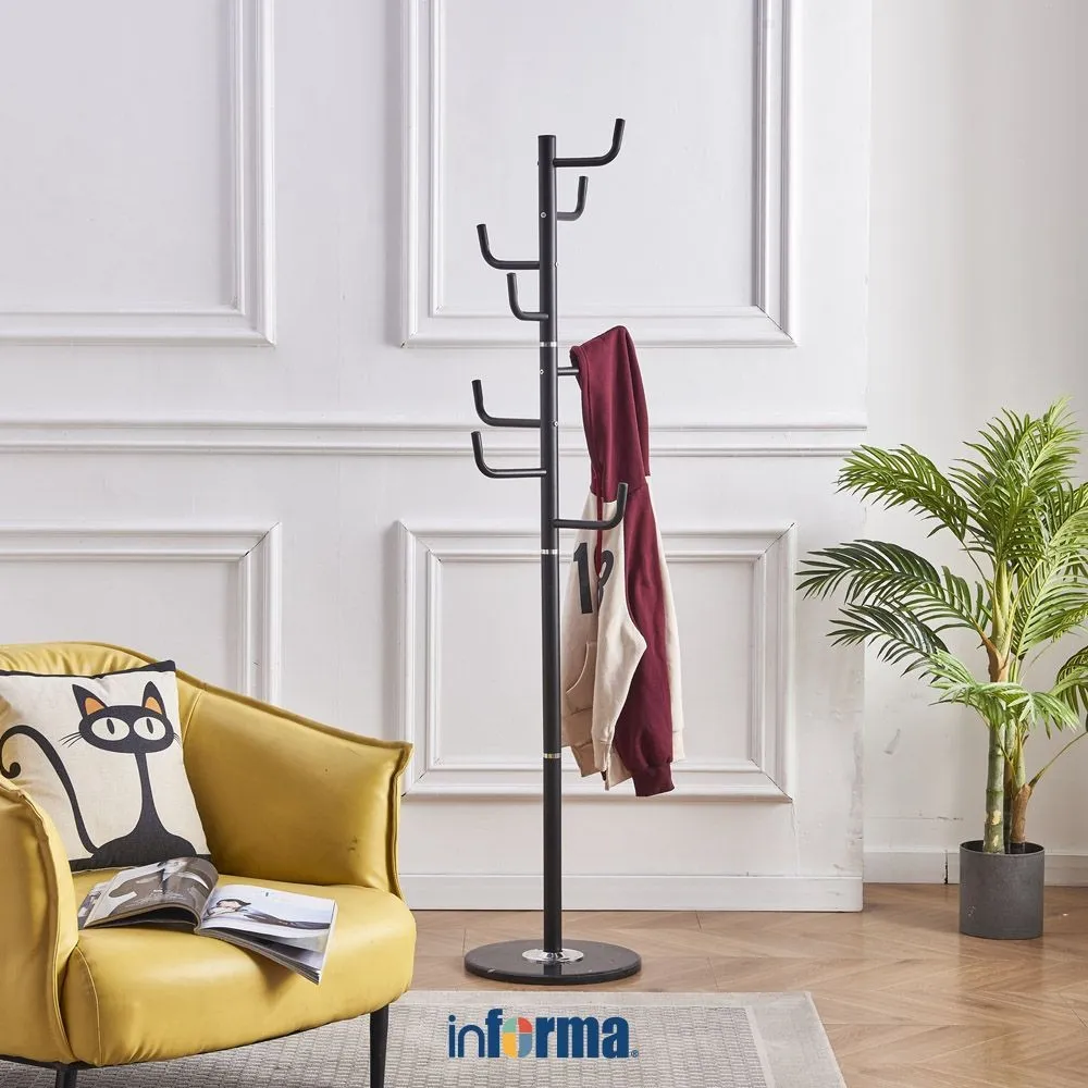 Informa Gantungan Pakaian Metal Marble Gh611 - Hitam Stand Hanger Gantungan Baju Berdiri Clothes Organizer Standing Clothing Rack Tiang Gantungan Tempat Jaket Stand Baju Cantolan Tas Jemuran Indoor