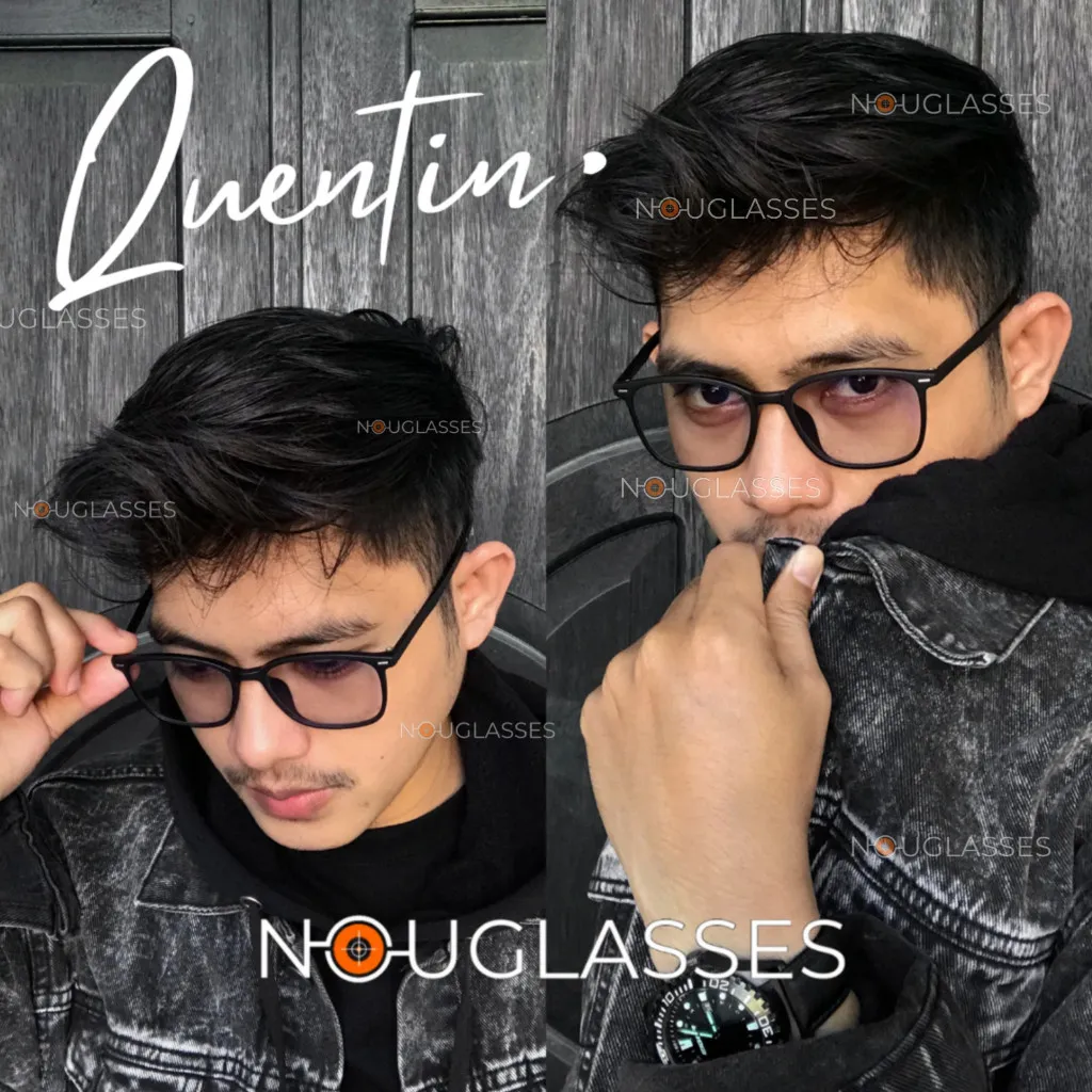 QUENTIN - Kacamata Gaming (Black Doff) Photocromic Antiradiasi Anti Embun NightDrive